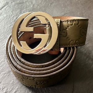 Men’s Gucci Belt Olive Leather
